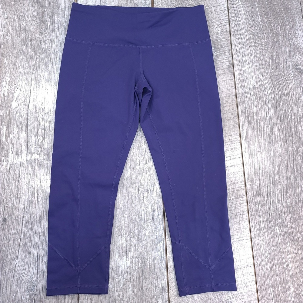 Prana Leggings Women Medium Purple Cropped Supplex Lycra Athletic Yoga Stretch